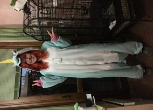 Click to view full screen Blaue Einhorn Onesie Kigurumi SAZAC photo review